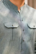 𝐁𝐥𝐮𝐞 𝐂𝐡𝐚𝐦𝐛𝐫𝐚𝐲 𝐊𝐮𝐫𝐭𝐚 𝐏𝐚𝐣𝐚𝐦𝐚 - Image 7